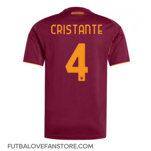 AS Roma Bryan Cristante #4 Domáci futbalový dres 2025-26 Krátky Rukáv AS Roma Bryan Cristante #4 Domáci futbalový dres 2025-26 Krátky Rukáv
